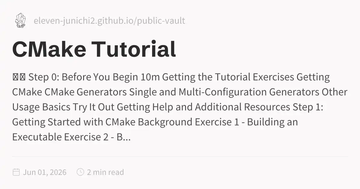 CMake Tutorial